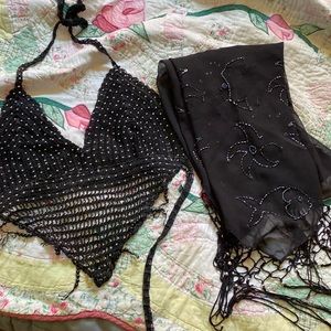 Backless Top and Wrap.